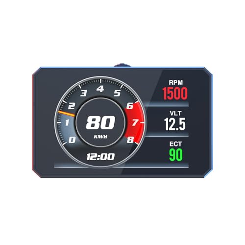 OBD2 Dash Monitor, Universal Car Computer with HD HUD Head-Up Display Speedometer