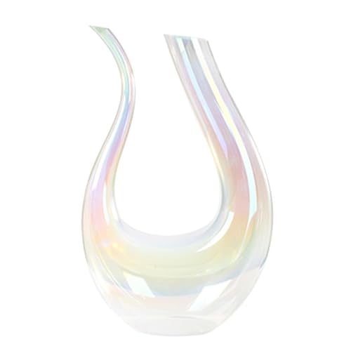 GAOAZHEN Caraffe per Vino Rosso da 1000 ml/33,8 oz, caraffa per Vino a Forma di U in Cristallo Senza Piombo Ispessito, Accessori Moderni per la Decorazione della tavola. Decanter per Vino.