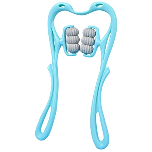 coserori Druckpunkttherapie Nackenmassageador Relief Hand 6 Roller NackenmassagegeräT für Nacken-Schulter-Triggerpunkte Blau Cover
