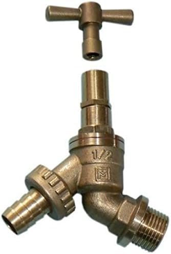 Aigher 1/2 Inch Lockshield Hose Union Bib Tap, Outdoor Garden Wall Mounted, Stainless Steel, Chrome Finish