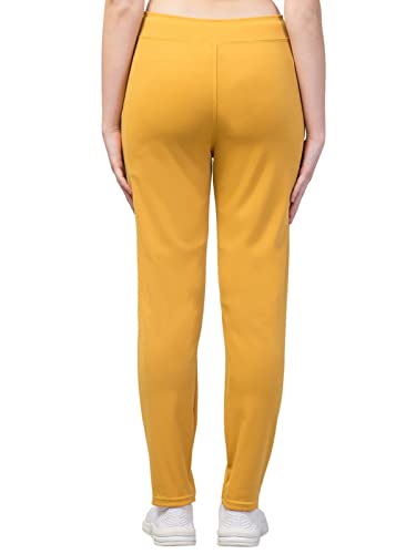 Image of BLUECON Women's Plain Solid Regular Fit Straight Leg Open Bottom Polyester Track Pant /Plazo Pant with Brand Logo