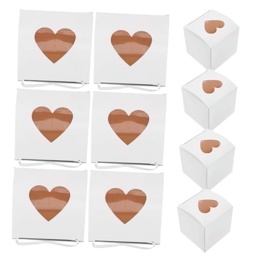 MAGICLULU 50Piezas Caja De Dulces Ventana Forma De Corazón Cajas Decorativas Para De Cumpleaños y Fiestas Para Celebraciones