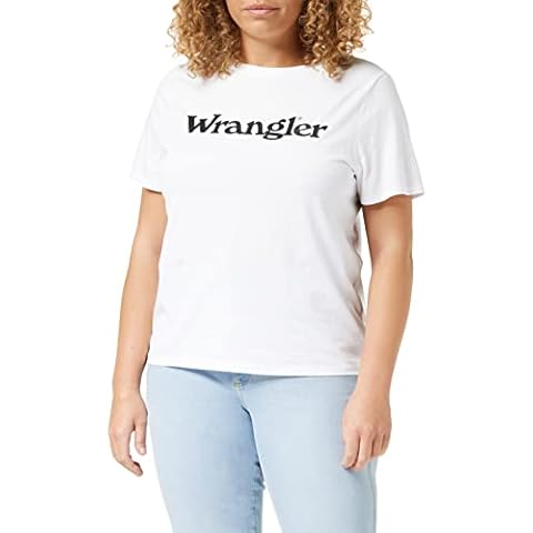Wrangler Women's Regular Tee T Shirt, White, M UK Cover