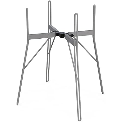 Gardien Soho Adjustable Metal Plant Stand Indoor Outdoor Planters Stand for Medium, Large Potted Plants, Modern, Mid Century, Single Plant Pot Holders, Silver Cover