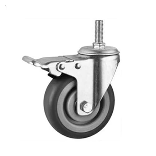 Roulette pivotante M12 silencieuse pour chariot d'atelier gris