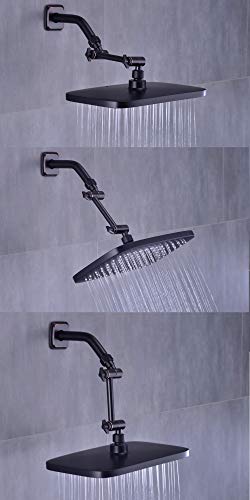 Trustmi Adjustable Shower Arm 4 Inch Brass Shower Head Combo Height Adjust Arm Mount Extension, Oil Rubbed Bronze #TOP1