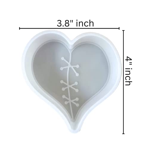 Heart With Stitches Valentines Day Car Freshie Silicone Mold | 4X4” Inch Scented Aroma Beads Car Candle, Soap Oven Safe To Bake Heat Resistant Love #TOP3