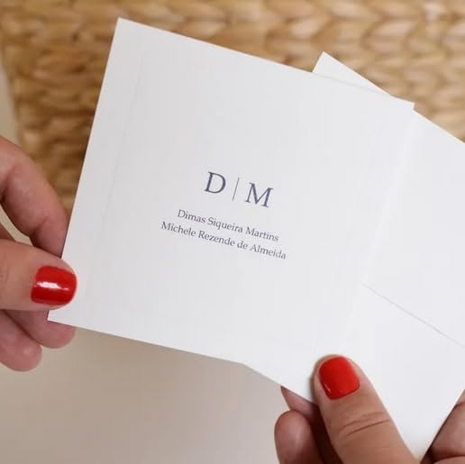 Kit Cart&atilde;o Social Personalizado Iniciais Papel 250g com 12 unidades 10x10cm Envio em 24 Horas Ap&oacute;s...