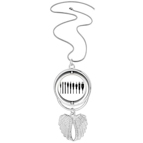 Collier ailes d'ange noir et câble de chargement, le cadeau utile et tendance