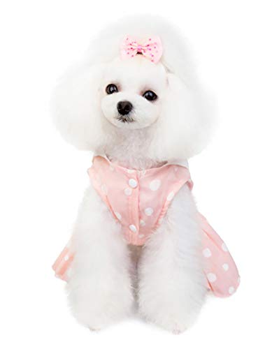 Dog Dress Puppy Skirt Dog Clothes Princess Dresses Tutu Skirt Cat Disguise Wedding Cotton Dress Luxury Bow Dress for Small Dog Girl (L,Pink) - Image 4