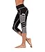 Imido Women's Yoga Capri Pants Sport Tights Workout Running Leggings with Side Pocket (L, Gray Capri Pants)