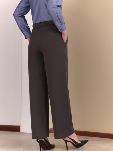 Image of FableStreet Women's Formal Trousers | High-Rise Pleated Wide-Leg Design | Solid Pattern with Plain Weave | Comfortable Office Wear for Business Meetings & Formal Events