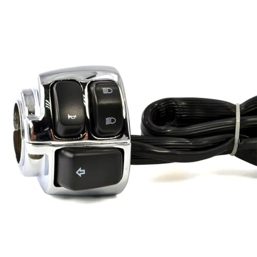 Commutateur commande guidon moto chrome brillant boitier robuste - 5