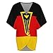 IRUOYA Flag German Coat of Arms Women's Half Sleeve Cardigan Jacket Lightweight Kimono Casual Loose Cover Up Blouse Fashion Shirt Beach Daily Wear S