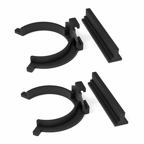 Sintrix Fab Soporte para zócalo compatible con IKEA Faktum Rationell – Juego de 2 clips + riel para zócalos negros – Base de cocina Soporte de pie de repuesto