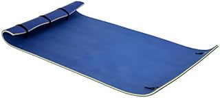 HOMCOM 10' x 5' Floating Water Mat, 3-Layer Swimming Pool Float Ultimate Super-Sized Portable Foam Raft, Thick and Durable Water Activities Mat for Lake, Oceans, Blue