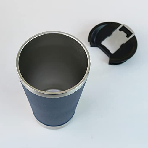COPO ISOTERMICO DE AÇO INOX COM TAMPA E ABRIDOR 500ML (Azul Marinho)