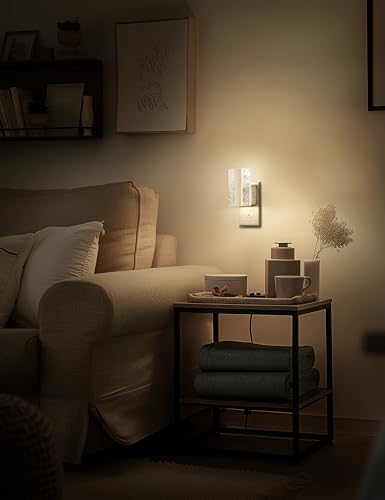 Image of DORESshop LED Night Lights Plug Into Wall, [2 Pack] Mordern Night Light with Dusk-to-Dawn Sensor, Dimmable Nightlights, Adjustable Brightness Night-Lights for Bathroom, Hallway, Bedroom,Stairway