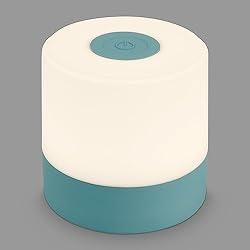 Lampara Pilas Sobremesa BRILONER - Mini lámpara de mesa LED inalámbrica, lámpara de noche regulable táctil, lámpara de escritorio,USB-C, lámpara de camping, luz blanca cálida, 7x7 cm, azul