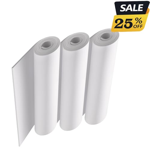 Image of 3-Pack 2mm Thick White Eva Foam Sheets roll, 13.5 inch x 49 inch Premium eva Craft Foam for Halloween Cosplay Costume by MEARCOOH