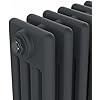 Warmehaus Traditional Cast Iron Style Anthracite 4 Column Horizontal Radiator 600x1010mm Central Heating Space Saving Radiators