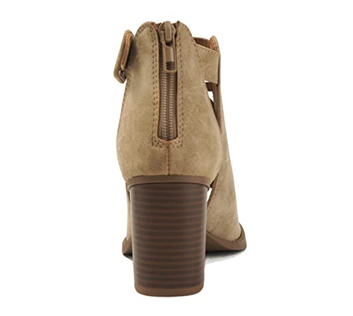 Image of Soda Aran ~ Women Open Toe Crisscross Straps Back Zipper High Heel Fashion Sandal with Adjustable Ankle Strap