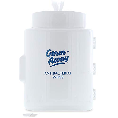 Germ-Away White Upward-Pull Wet Wipe Wall Dispenser for Hand Wipe Refill Bags - Great for Public Facilities, Gyms, Office and Stores