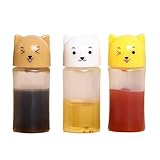 Mini-Gewürz-Quetschflaschen, Mini-Ketchup-Flaschen, nachfüllbar, für Salat, Dressing, Tomaten, Ketchup, Honig, Quetschglas, Ketchup-/Soßenbehälter für Kinder und Erwachsene, 3 Stück