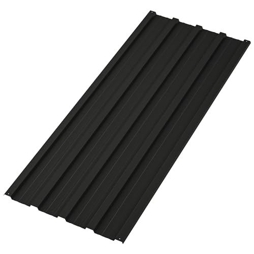 Jaxilyn Metal Roof Panels 20 Pcs Roofing Panels Galvanized Steel with Screw Resistant,Versatile and Durable Suitable for Garages,Sheds, Stables and Mobile Homes Black 99 sq.ft