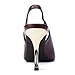 BUEUPU Women's Slingback Heels Metal Square Toe High Heels Stiletto Heel Pumps Backless Pumps Party Dress Shoes（Wine PU. 8
