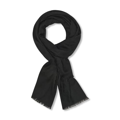 DKNY Women's Lightweight Logo Pashmina With Eyelash Fringe