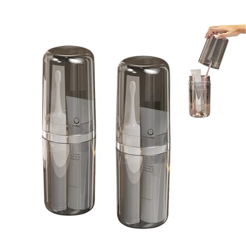 Confezione da 2 portaspazzolino da viaggio portatile con coperchio, custodia per spazzolino e dentifricio, organizer multifunzionale per il bagno, per lavoro, campeggio, viaggi, scuola e uso