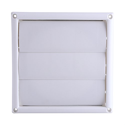 VIFERR White Gravity Grille Plastic Air Vent Cover with 3 Flaps Exhaust Hood Vent with Net for Restaurant Home Kitchen Outside Wall Ventilation (20 * 20CM)