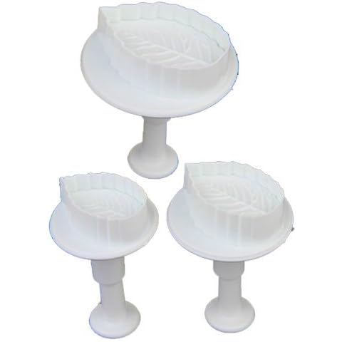 Veined Rose Leaf Sugarcraft Plunger cutter Set of 3, For Cake Craft / Decorating Cover