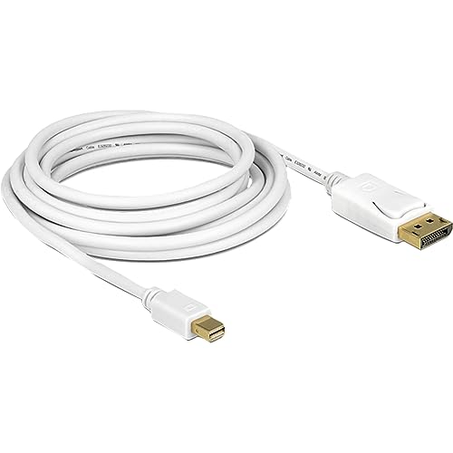 Cable de vídeo Mini DisplayPort DeLOCK 5 metros blanco con conectores tipo mDP macho