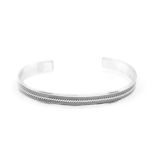 Bracelet en argent pour hommes manchette sterling large