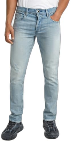 G-STAR Raw - Mens 3301 Slim Jeans, Color Sun Faded Mirage Blue, Size: 26W x 32L