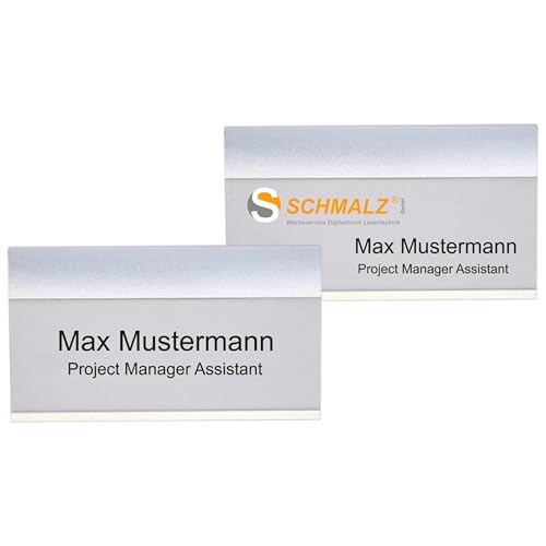 Plaque avec nom Schmalz idéale pour l'accueil de vos événements et salons d'entreprise