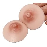 Abusun シリコン乳首 シリコン製 人工乳首 2個セット 乳首 ニップル バスト補正 柔らかい ピンク シリコン乳首 シリコン製乳首ニップル人工乳首 バスト補正CD専用 変装 (肌色1)