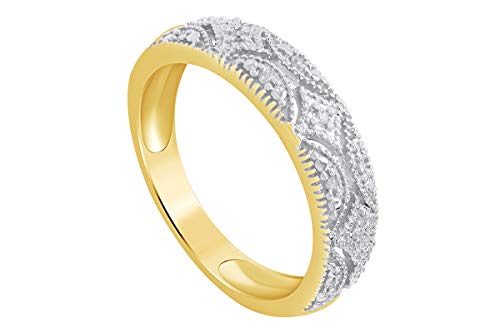 Wedding Band Rings for Women Round Cut Moissanite, Lab Grown or Natural Diamond Stackable Ring in 14K Gold Plated 925 Sterling Silver Jewelry Gift for Her3