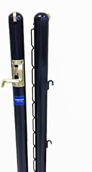 Putterman Tennis Posts Permanent Court Kit 3 OD, Round, Internal Wind, Black Optional Ground Sleeves