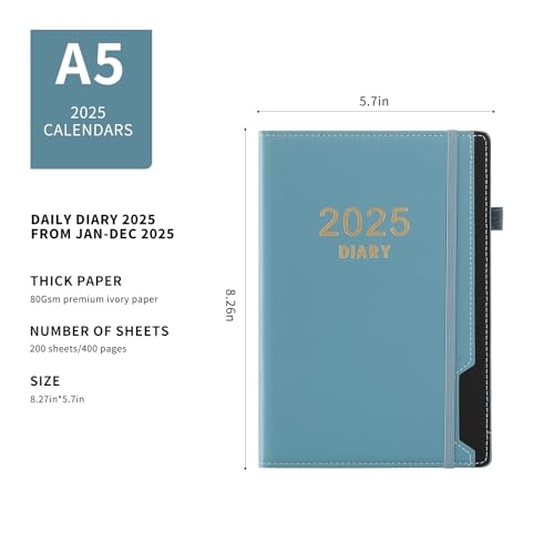 Mljtoyo 2025 Diary Planner A5 Day per Page,Organizer Weekly Monthly ...