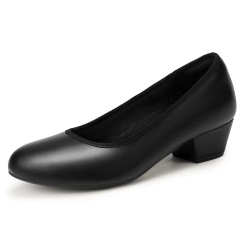IDIFU Women's Block Heels Closed Toe Dress Shoes Pumps by IDIFU