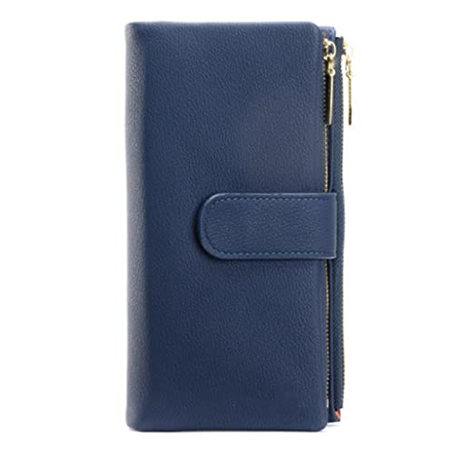 Wallet,Large Capacity Women's Wallets Two Zipper Coin Phone Pocket Long Wallet Female Pu Leather Women Clutch Purse (B 19 cm)