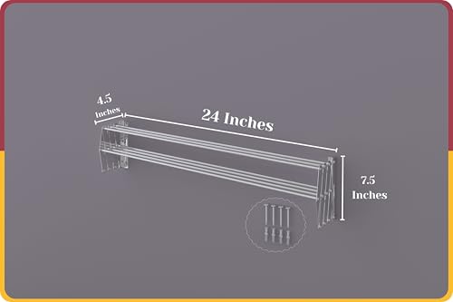 Image of Amiraj Foldable Wall Mounted Clothes Drying Stand |Heavy Duty Rust-Free Stainless Steel Zigzag Cloth Dryer Rack|7 Rod, 2 Feet |Space Saving Laundry Drying Rack for Balcony, Bathroom, Indoor & Outdoor