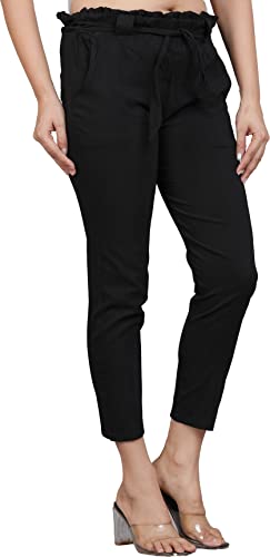Image of Yash Gallery Women's Regular Fit Mid Rise Lycra Casual Stylish Trousers
