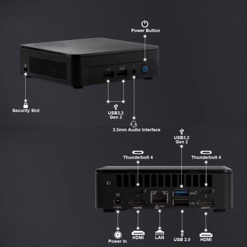 Image of Intel NUC 12 Pro NUC12WSKi3 Home & Business Mini PC Mini Desktop 12th Generation Intel Core i3-1220P Intel UHD Graphics,Intel Wi-Fi 6E, Bluetooth 5.2,8GB RAM,256GB SSD,Windows 11 Pro