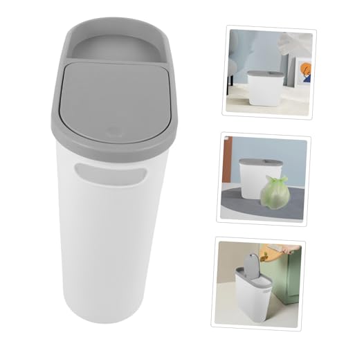 Caneca de basura rectangular blanca Mobestech para baño 10L miniatura 3