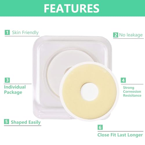 10pcs Ostomy Barrier Ring Moldable Ostomy Rings 45mm 4mm Thickness Diameter No Leaking Barrier Extenders for Colostomy Bags Barrier Rings for Stoma, Ostomy Supplies, Elastic & Adapt