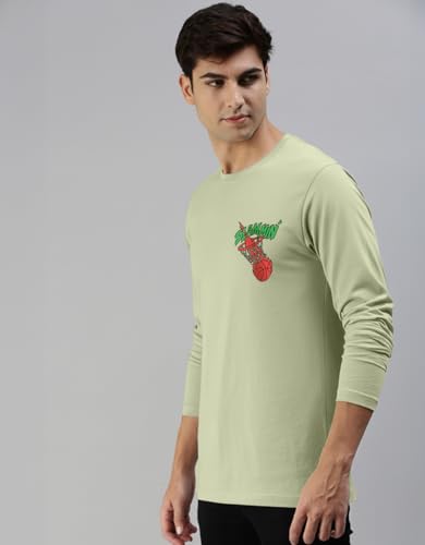 Image of Veirdo Men's Full Sleeve Printed T-Shirt | Trendy Graphic Print Tee